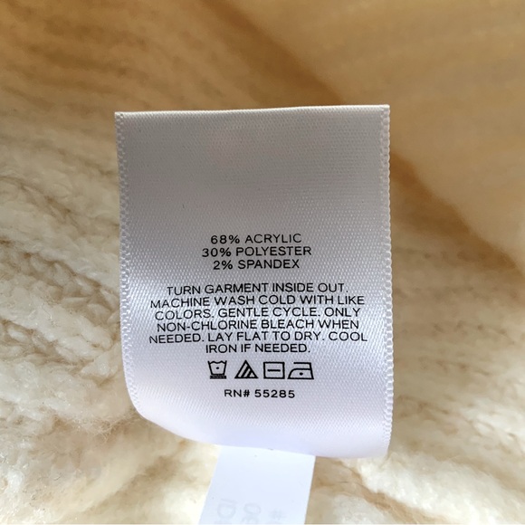 EXPRESS Sweater Shift Dress Knit Mock Neck Long Sleeve Ivory XS - Picture 9 of 12